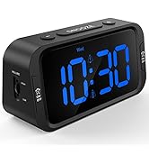 Odokee Digital Dual Alarm Clock for Bedroom, Easy to Set, 0-100% Dimmer, USB Charger, 5 Sounds Ad...