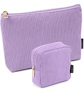 MAGEFY Small Makeup Bag, 2 Pcs Corduroy Makeup Bag for Purse Make Up Organizer Bag Mini Pouch wit...