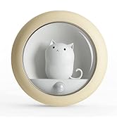 Attivolife Cute Cat Night Light, Motion Sensor LED Yellow Lamp with Rechargeable - Dimmable - Mag...