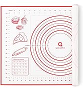 Silicone Pastry Mat for Baking, Baking Mat for Rolling Dough Non Slip Extra Large, Fondant Mat wi...