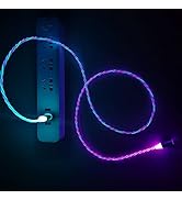 ULIKTO 3.3ft/1m USB Cable 3A Type C Led Light Up Charging Cord 7 Colors RGB Gradual Changing Shin...