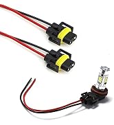 Kewucn 2 PCS H8/ H9/ H11 Car Female Adapter Wiring Harness Sockets Wire, Universal Headlight Lamp...