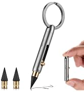 KEEPO LINK Mini Mechanical Pencil with Key Ring & 2 Extra Nibs, Titanium Infinite Keychain Pencil...