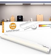 Tonlesm LED Under Cabinet Lighting Hardwired Or Plug in, 24 Inch17W1700LM Super Bright,Dimmable W...