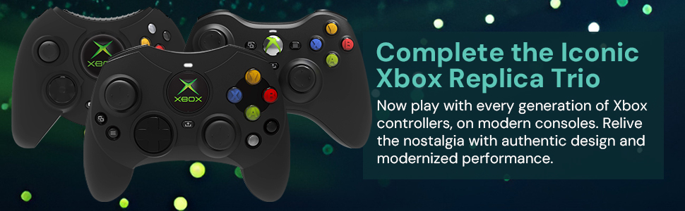 Now play with every generation of xbox controllers, on modern consoles. relive the nostalgia