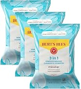 Face Wipes, Burt's Bees Facial Cleansing, Makeup Remover Towelettes, 3 in 1 Hydrating Micellar Cl...