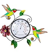 VEWOGIFT Hummingbird Outdoor Thermometer, 15" Indoor Wall Thermometers No Need Battery, Decorativ...