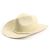 Zylioo XXL Straw Cowboy Hat,Large Size Western Cowgirl Hat,Big Head Straw Summer Sun Hats,Lightwe...