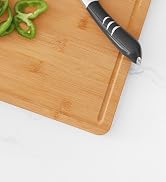 Homaxy Organic Bamboo Cutting Boards Set for Kitchen Set of 3, Wooden Cutting Board Set with Juic...