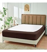 Biscaynebay Decorative Box Spring Cover Queen Size, Brown Jersey Luxurious Jersey Knitting Stretc...