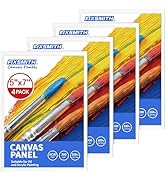 FIXSMITH Canvas Boards for Painting 5x7 Inch, Super Value 4 Pack Paint Canvases, White Blank Canv...