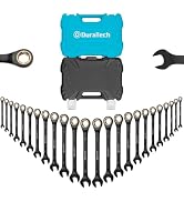 DURATECH 24-Piece Anti-Slip Ratcheting Wrench Set, Metric & SAE | 6mm-18mm & 1/4"-3/4", CR-V Stee...