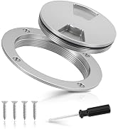 ChimimeDecor All Metal Boat Hatch Cover 4 inches, 316 Stainless Steel Round Access Cover/Deck Pla...