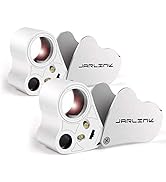 JARLINK 2 Pack 30X 60X Illuminated Jewelers Eye Loupe Magnifier, Foldable Jewelry Magnifiers with...