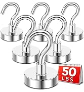 DIYMAG Magnetic Hooks, 50lbs Heavy Duty N52 Rare Earth Magnets with Hook 2026 Cruise Cabin Ship E...