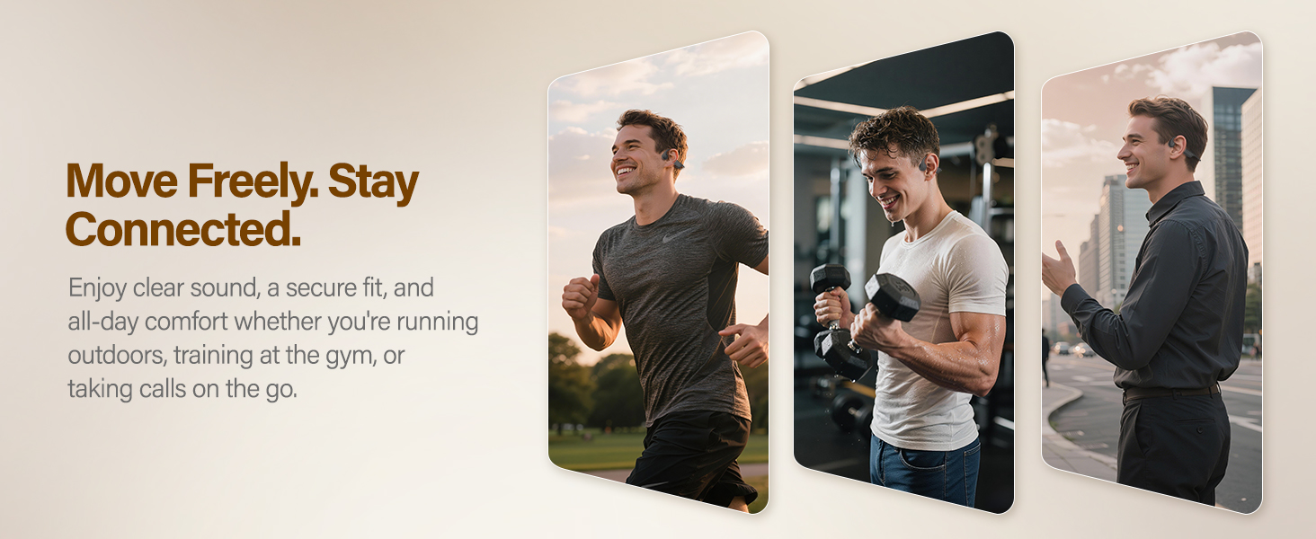 Open Ear Bluetooth Headphones for Running, Gym Training, Office Calls & Outdoor Activities