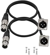Jozzai D Type XLR Cable 1.6FT, 2 Pack, Pass Through Connector, D XLR Male to Female for Premium S...