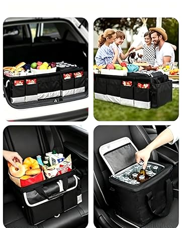2-in-1 INSULATED COOLER & ORGANIZER perfect for picnics, road trips, or camping