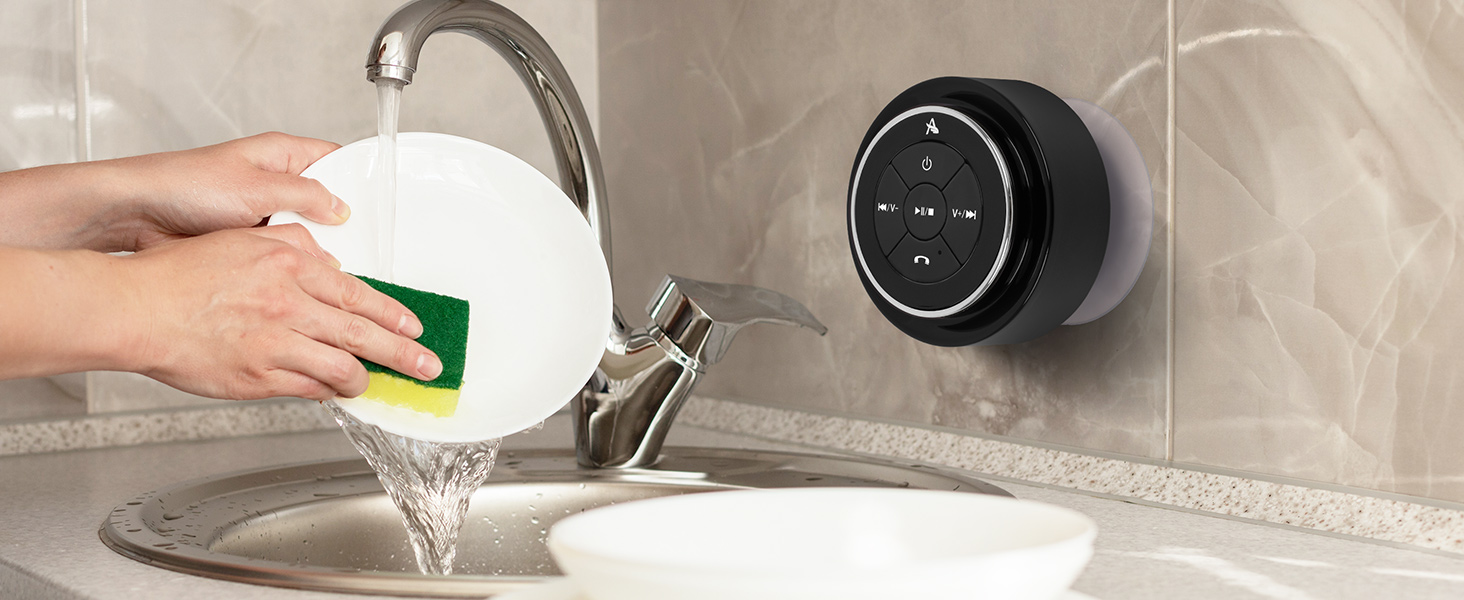 suction cup bluetooth speaker,mini bluetooth speaker for kitchen women mom