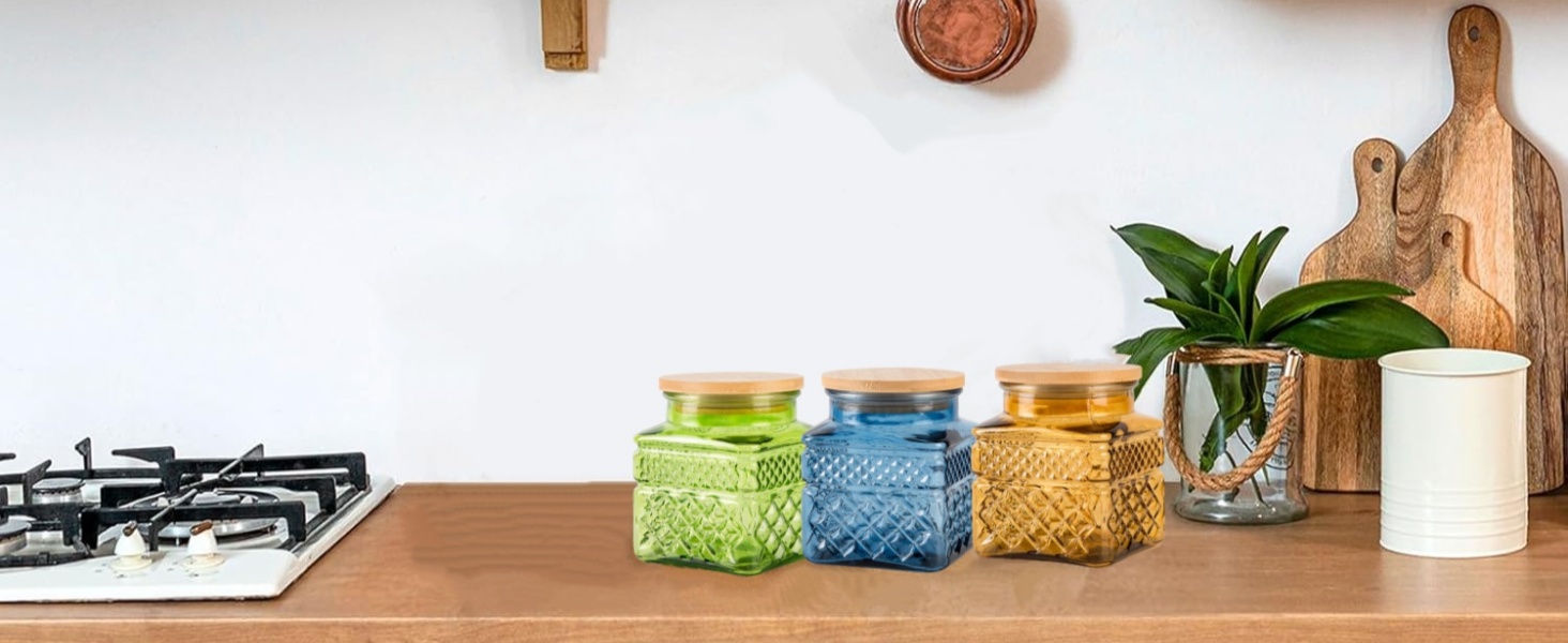 Square Glass Coffee Jar