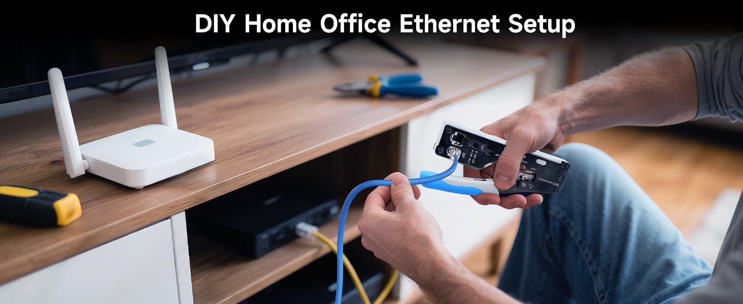 Pass Through RJ45 Connectors for Custom-Length Ethernet Cables, Compatible with Strain Relief Boots