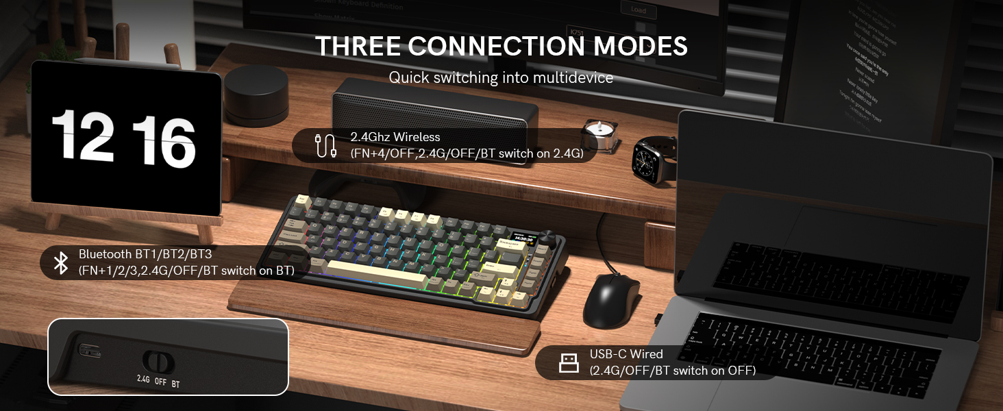 three mode keyboard