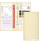 Techion Car Insurance and Registration Holder, 9.5 x 5 Inch PU Leather Vehicle Glove Box Organize...