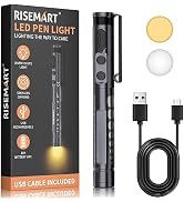 RISEMART Pen Light for Nurse, Rechargeable LED Medical PenLight, Warm/Cool White & Stepless Dimmi...