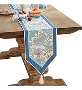 patdrea Linen Leopard Animal Table Runner Farmhouse for Home Kitchen Dining Decor Parties Family ...
