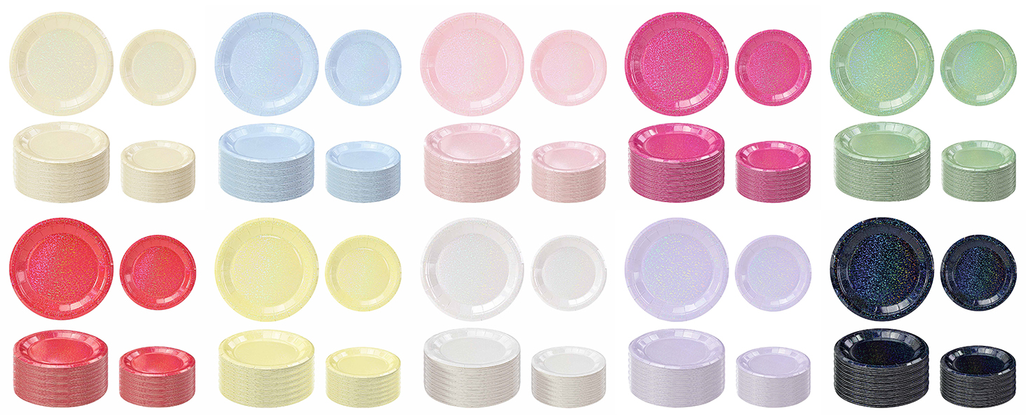 iridescent paper plates disposable small dessert plates large dinner plates party birthday wedding