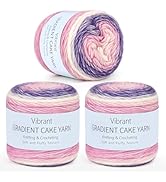 Aeelike Gradient Yarn for Crocheting, 3 Skeins Cake Yarns 100g (3.52 oz) 245m (267 Yards) # 3 Lig...