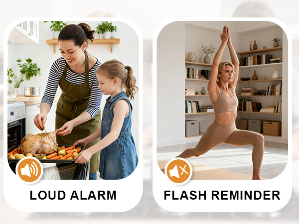 Loud Alarm & Silent Timer Modes