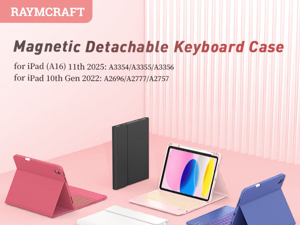 for iPad 11th (A16, 2025)/10th Generation Case with Keyboard
