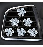 6 Pcs Silvery Cute Daisy Air Fresheners Bling Flower Conditioning Air Vent Clips Diffuser With Rh...