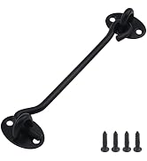 Antrader 6-inch Stainless Steel Hook Eye Latch,Cabin Door Window Lock,Black | Sturdy Solid Metal ...