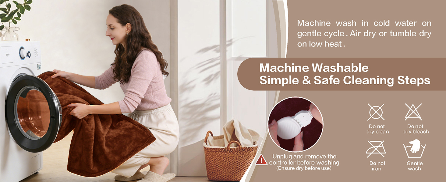 machine wash heated electric blanket
