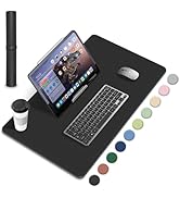 Dual-Sided Desk Pad, Natural Cork & PU Leather Mouse Pad for Desk, Desk Pad Protector, Non-Slip D...