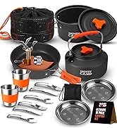 Smokey Camp Backpacking Cooking Set - Compact Camping Cookware Mess Kit, All in one Camping Cooki...