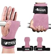 FITFIV Weight Lifting Wrist Strap, Double Leather Weightlifting Wrist Straps for Gym Strength Tra...