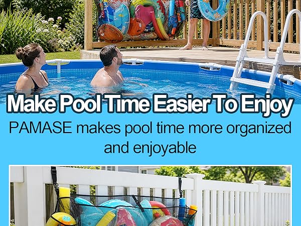 58x31.5x13in Large Hanging Pool Toy Storage Mesh Net