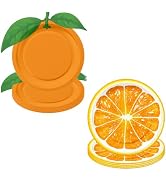 WRXVVTSV 48PCS Orange Paper Plates 7 Inch Set, Citrus Shaped Disposable Dessert Plates, Orange Pa...