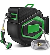 Retractable Garden Hose Reel with UV Resistant Cover, 1/2