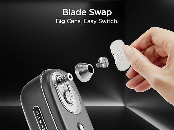 Blade swap, big cans, easy switch