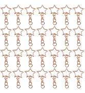 60Pcs Star Shaped Spring Snap Keychain Clip,Metal Swivel Clasp Snap Hook Key Ring with Chain Hang...