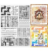GLOBLELAND Cloth Clear Stamps for Card Making Sewing Thread Clear Silicone Stamp 29.7x21cm Graffi...