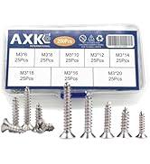 AXK 200pcs/set Countersunk Flat Head Tapping Screws with Cross recessed M3 Screws Philips Screw S...