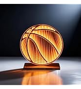 BITILLUM Basketball Infinity Mirror Light, LED Infinity Light Night Lamp with 3D Glowing Basketba...