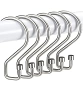 Goowin Shower Curtain Hooks, S Shape Shower Curtain Rings, Rustproof Black Shower Curtain Rings, ...