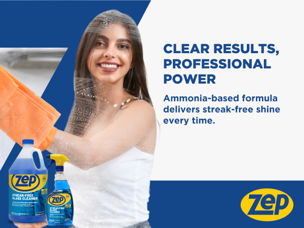 Zep Streak-free Glass Cleaner Ammonia-based formula delivers streak-free shine every time.