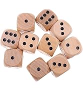 10Pcs Wooden D6 Dice Set, 20mm Round Corner, 6 Sided Gaming Dice for Adults Standard Game Dice